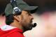 KANSAS CITY, MO - NOVEMBER 13: Head coach Todd Haley of the Kansas City Chiefs watches a replay during the game against the Denver Broncos on November 13, 2011 at Arrowhead Stadium in Kansas City, Missouri. (Photo by Jamie Squire/Getty Images)