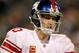 GREEN BAY, WI - JANUARY 15: Eli Manning #10 of the New York Giants looks on against the Green Bay Packers during their NFC Divisional playoff game at Lambeau Field on January 15, 2012 in Green Bay, Wisconsin. (Photo by Jamie Squire/Getty Images)