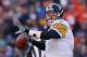 DENVER, CO - JANUARY 08: Quarterback Ben Roethlisberger #7 of the Pittsburgh Steelers drops back to pass against the Denver Broncos during the Wild Card Playoffs at Sports Authority Field at Mile High on January 8, 2012 in Denver, Colorado. (Photo by Jeff Gross/Getty Images)