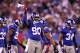 EAST RUTHERFORD, NJ - JANUARY 01: Jason Pierre-Paul #90 of the New York Giants reacts while playing against the Dallas Cowboys at MetLife Stadium on January 1, 2012 in East Rutherford, New Jersey. (Photo by Al Bello/Getty Images)
