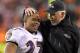 CINCINNATI, OH - JANUARY 01: Ray Rice #27 of the Baltimore Ravens and offensive coordinator Cam Cameron celebrate as they walk off of the field following the 24-16 win over the Cincinnati Bengals at Paul Brown Stadium on January 1, 2012 in Cincinnati, Ohio. (Photo by Andy Lyons/Getty Images)
