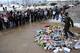 Students and townspeople show their appreciation for their fallen hero.