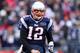FOXBORO, MA - JANUARY 22: Tom Brady #12 of the New England Patriots reacts after an interception by Lardarius Webb (not pictured) #21 of the Baltimore Ravens in the first quarter during their AFC Championship Game at Gillette Stadium on January 22, 2012 in Foxboro, Massachusetts. (Photo by Elsa/Getty Images)