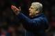 LONDON, ENGLAND - JANUARY 22: Arsene Wenger manager of Arsenal reacts during the Barclays Premier League match between Arsenal and Manchester United at Emirates Stadium on January 22, 2012 in London, England. (Photo by Mike Hewitt/Getty Images)