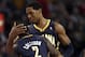 BOSTON, MA - JANUARY 06: Danny Granger #33 of the Indiana Pacers congratulates Darren Collison #2 after Collison shot a 3-point shot late in the fourth quarter against the Boston Celtics on January 6, 2012 at TD Garden in Boston, Massachusetts. The Indiana Pacers defeated the Boston Celtics 87-74. NOTE TO USER: User expressly acknowledges and agrees that, by downloading and or using this photograph, User is consenting to the terms and conditions of the Getty Images License Agreement. (Photo by Elsa/Getty Images)