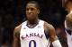 LAWRENCE, KS - JANUARY 16: Thomas Robinson #0 of the Kansas Jayhawks reacts after being fouled during the game against the Baylor Bears on January 16, 2012 at Allen Fieldhouse in Lawrence, Kansas. (Photo by Jamie Squire/Getty Images)
