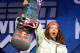 ASPEN, CO - JANUARY 29: Shaun White takes the podium after winning the gold medal in the Men's Snowboard Superpipe at Winter X Games 14 at Buttermilk Mountain on January 29, 2010 in Aspen, Colorado. (Photo by Doug Pensinger/Getty Images)