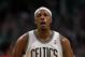 BOSTON, MA - MAY 07: Paul Pierce #34 of the Boston Celtics celebrates a shot in the second half against the Miami Heat in Game Three of the Eastern Conference Semifinals in the 2011 NBA Playoffs on May 7, 2011 at the TD Garden in Boston, Massachusetts. The Boston Celtics defeated the Miami Heat 97-81. NOTE TO USER: User expressly acknowledges and agrees that, by downloading and or using this photograph, User is consenting to the terms and conditions of the Getty Images License Agreement. (Photo by Elsa/Getty Images)