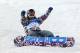 VANCOUVER, BC - FEBRUARY 17: Shaun White of the United States reacts after winning the gold medal in the Snowboard Men's Halfpipe final on day six of the Vancouver 2010 Winter Olympics at Cypress Snowboard & Ski-Cross Stadium on February 17, 2010 in Vancouver, Canada. White won the gold medal with a score in his previous run. (Photo by Cameron Spencer/Getty Images)