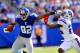 EAST RUTHERFORD, NJ - OCTOBER 16: Mario Manningham #82 of the New York Giants pushes off Terrence McGee #24 of the Buffalo Bills at MetLife Stadium on October 16, 2011 in East Rutherford, New Jersey. (Photo by Chris Trotman/Getty Images)
