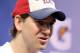 INDIANAPOLIS, IN - JANUARY 31: Quarterback Eli Manning #10 of the New York Giants answers question from the media during Media Day ahead of Super Bowl XLVI against the New England Patriots at Lucas Oil Stadium on January 31, 2012 in Indianapolis, Indiana. (Photo by Andy Lyons/Getty Images)