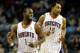 CHARLOTTE, NC - JANUARY 14: Teammates Kemba Walker and Gerald Henderson #15 of the Charlotte Bobcats celebrate against the Golden State Warriors during their game at Time Warner Cable Arena on January 14, 2012 in Charlotte, North Carolina. NOTE TO USER: User expressly acknowledges and agrees that, by downloading and or using this photograph, User is consenting to the terms and conditions of the Getty Images License Agreement. (Photo by Streeter Lecka/Getty Images)