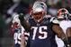 FOXBORO, MA - JANUARY 14: Vince Wilfork #75 of the New England Patriots reacts against the Denver Broncos during their AFC Divisional Playoff Game at Gillette Stadium on January 14, 2012 in Foxboro, Massachusetts. (Photo by Elsa/Getty Images)