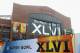INDIANAPOLIS, IN - FEBRUARY 04: A general exterior view of Lucas Oil Stadium decorated with official Super Bowl XLVI on February 4, 2012 in Indianapolis, Indiana. Super Bowl XLVI will be played between the New York Giants and the New England Patriots. (Photo by Ezra Shaw/Getty Images)