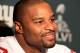 INDIANAPOLIS, IN - FEBRUARY 02: Osi Umenyiora #72 of the New York Giants answers questions from the press during a media availability session for Super Bowl XLVI at the Indianapolis Downtown Marriott on February 2, 2012 in Indianapolis, Indiana. (Photo by Scott Halleran/Getty Images)