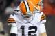 CLEVELAND, OH - DECEMBER 4: Quarterback Colt McCoy #12 of the Cleveland Browns looks to his hands after throwing an incomplete pass during the fourth quarter against the Baltimore Ravens at Cleveland Browns Stadium on December 4, 2011 in Cleveland, Ohio. The Ravens debated the Browns 24-10. (Photo by Jason Miller/Getty Images)
