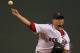BOSTON, MA - SEPTEMBER 21: Josh Beckett #19 of the Boston Red Sox throws against the Baltimore Orioles in the 1st inning at Fenway Park September 21, 2011 in Boston, Massachusetts. (Photo by Jim Rogash/Getty Images)