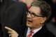 LIVERPOOL, ENGLAND - JANUARY 25: Liverpool owner John Henry gestures prior to the Carling Cup Semi Final Second Leg match between Liverpool and Manchester City at Anfield on January 25, 2012 in Liverpool, England. (Photo by Michael Regan/Getty Images)