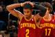 ATLANTA, GA - JANUARY 21: Kyrie Irving #2 of the Cleveland Cavaliers reacts after a turnover to the Atlanta Hawks at Philips Arena on January 21, 2012 in Atlanta, Georgia. NOTE TO USER: User expressly acknowledges and agrees that, by downloading and or using this photograph, User is consenting to the terms and conditions of the Getty Images License Agreement. (Photo by Kevin C. Cox/Getty Images)