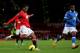 MANCHESTER, ENGLAND - DECEMBER 26: Antonio Valencia of Manchester United scores his team's fourth goal during the Barclays Premier League match between Manchester United and Wigan Athletic at Old Trafford on December 26, 2011 in Manchester, England. (Photo by Alex Livesey/Getty Images)