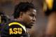 TEMPE, AZ - SEPTEMBER 09: Linebacker Vontaze Burfict #7 of the Arizona State Sun Devils warms up before the college football game against the Missouri Tigers at Sun Devil Stadium on September 9, 2011 in Tempe, Arizona. The Sun Devils defeated the Tigers 37-30 in overtime. (Photo by Christian Petersen/Getty Images)
