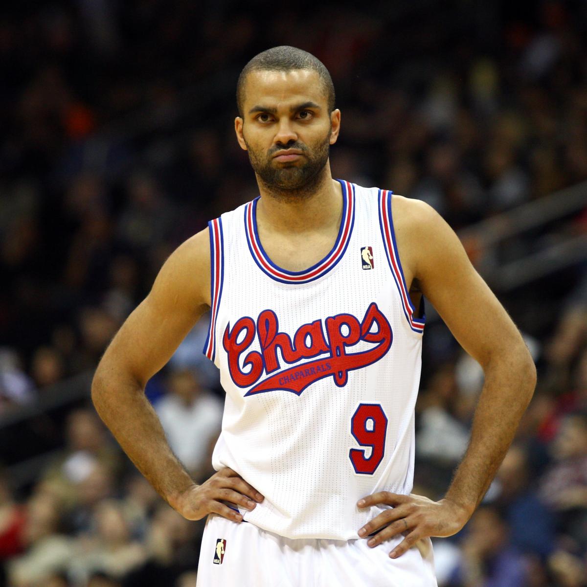 San Antonio Spurs point guard Tony Parker plays in a sleaved camo