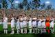 PASADENA, CA - JUNE 25: United States mens soccer team stands during the National Anthem before the start of the 2011 CONCACAF Gold Cup Championship soccer match against Mexico at the Rose Bowl on June 25, 2011 in Pasadena, California. (Photo by Kevork Djansezian/Getty Images)