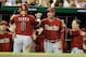 WASHINGTON, DC - AUGUST 24: Gerardo Parra #8 of the Arizona Diamondbacks is congratulated by manager Kirk Gibson #23 after scoring in the eighth inning against the Washington Nationals at Nationals Park on August 24, 2011 in Washington, DC. (Photo by Greg Fiume/Getty Images)