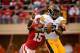 LINCOLN, NE - NOVEMBER 25: Wide receiver Marvin McNutt #7 of the Iowa Hawkeyes is wrapped up by cornerback Alfonzo Dennard #15 of the Nebraska Cornhuskers during their game at Memorial Stadium November 25, 2011 in Lincoln, Nebraska. Nebraska defeated Iowa 20-7. (Photo by Eric Francis/Getty Images)