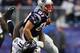 FOXBORO, MA - JANUARY 22: Rob Gronkowski #87 of the New England Patriots gets tackle by Bernard Pollard #31 of the Baltimore Ravens during their AFC Championship Game at Gillette Stadium on January 22, 2012 in Foxboro, Massachusetts. (Photo by Al Bello/Getty Images)