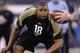 INDIANAPOLIS, IN - FEBRUARY 25: Offensive lineman Cordy Glenn of Georgia participates in a drill during the 2012 NFL Combine at Lucas Oil Stadium on February 25, 2012 in Indianapolis, Indiana. (Photo by Joe Robbins/Getty Images)