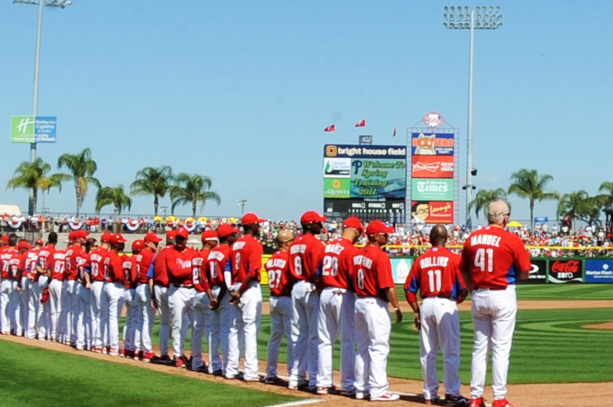 Phillies fans enjoying St. Patrick's Day festivities in Clearwater