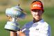 MARANA, AZ - FEBRUARY 26: Hunter Mahan celebrates with the Walter Hagen Cup after winning the championship match during the final round of the World Golf Championships-Accenture Match Play Championship at the Ritz-Carlton Golf Club on February 26, 2012 in Marana, Arizona. (Photo by Andy Lyons/Getty Images)