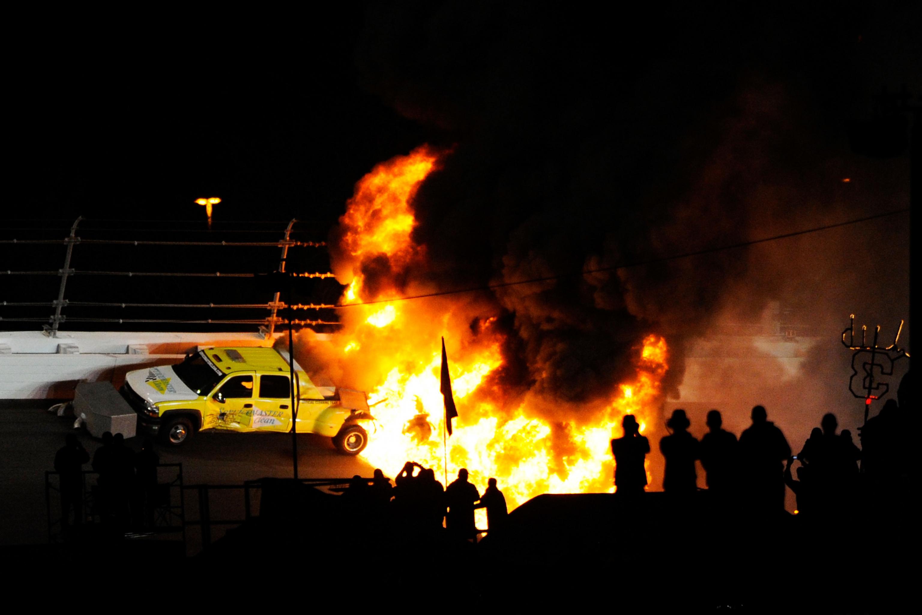 Juan Pablo Montoya Hits Jet Dryer - 2012 Daytona 500