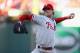 ST. LOUIS, MO - OCTOBER 4: Starter Cole Hamels #35 of the Philadelphia Phillies pitches against the St. Louis Cardinals during game three of the National League Division Series at Busch Stadium on October 4, 2011 in St. Louis, Missouri. (Photo by Dilip Vishwanat/Getty Images)