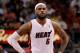 MIAMI, FL - FEBRUARY 21: LeBron James #6 of the Miami Heat looks on during a game against the Sacramento Kings at American Airlines Arena on February 21, 2012 in Miami, Florida. NOTE TO USER: User expressly acknowledges and agrees that, by downloading and/or using this Photograph, User is consenting to the terms and conditions of the Getty Images License Agreement. (Photo by Mike Ehrmann/Getty Images)