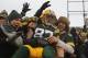 GREEN BAY, WI - JANUARY 01: Jordy Nelson #87 of the Green Bay Packers leaps into the stands after scoring a touchdown against the Detroit Lions at Lambeau Field on January 1, 2012 in Green Bay, Wisconsin. (Photo by Jonathan Daniel/Getty Images)
