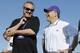 MANKATO, MN - AUGUST 4: Owner Zygi Wilf (L) of the Minnesota Vikings speaks with U.S. Sen. Al Franken (D-MN) during training camp at Minnesota State University on August 4, 2011 in Mankato, Minnesota. (Photo by Hannah Foslien/Getty Images)