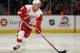 CHICAGO, IL - FEBRUARY 21: Nicklas Lidstrom #5 of the Detroit Red Wings controls the puck against the Chicago Blackhawks at the United Center on February 21, 2012 in Chicago, Illinois. The Blackhawks defeated the Red Wings 2-1. (Photo by Jonathan Daniel/Getty Images)