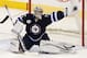 WINNIPEG, CANADA - FEBRUARY 27: Ondrej Pavelec #31 of the Winnipeg Jets makes a save in a game against the Edmonton Oilers in NHL action at the MTS Centre on February 27, 2012 in Winnipeg, Manitoba, Canada. (Photo by Marianne Helm/Getty Images)