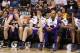 PHOENIX, AZ - FEBRUARY 19: (L-R) Troy Murphy #14, Pau Gasol #18, Derek Fisher #2 and Andrew Bynum #17 of the Los Angeles Lakers react on the bench during the final moments of the NBA game against the Phoenix Suns at US Airways Center on February 19, 2012 in Phoenix, Arizona. The Suns defeated the Lakers 102-90. NOTE TO USER: User expressly acknowledges and agrees that, by downloading and or using this photograph, User is consenting to the terms and conditions of the Getty Images License Agreement. (Photo by Christian Petersen/Getty Images)