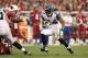 GLENDALE, AZ - JANUARY 01: Runningback Marshawn Lynch #24 of the Seattle Seahawks rushes the football against the Arizona Cardinals during the NFL game at the University of Phoenix Stadium on January 1, 2012 in Glendale, Arizona. The Cardinals defeated the Seahawks 23-20 in overtime. (Photo by Christian Petersen/Getty Images)