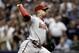 MILWAUKEE, WI - OCTOBER 07: J.J. Putz #40 of the Arizona Diamondbacks on the mound in the 10th inning against the Milwaukee Brewers in Game Five of the National League Division Series at Miller Park on October 7, 2011 in Milwaukee, Wisconsin. (Photo by Jared Wickerham/Getty Images)