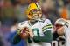 FOXBORO, MA - DECEMBER 19: Quarterback Matt Flynn #10 of the Green Bay Packers looks to pass during the first quarter of the game against the New England Patriots at Gillette Stadium on December 19, 2010 in Foxboro, Massachusetts. The Patriots won the game 31-27. (Photo by Jim Rogash/Getty Images)