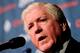 MONTREAL, CANADA - MARCH 3: Toronto Maple Leafs General Manager Brian Burke speaks to the media during a press conference to introduce new head coach Randy Carlyle at the Bell Centre on March 3, 2012 in Montreal, Quebec, Canada. (Photo by Richard Wolowicz/Getty Images)