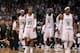 BOSTON - MAY 28: (L-R) Paul Pierce #34, Ray Allen #20, Kevin Garnett #5 and Rajon Rondo #9 of the Boston Celtics look on against the Orlando Magic in Game Six of the Eastern Conference Finals during the 2010 NBA Playoffs at TD Garden on May 28, 2010 in Boston, Massachusetts. NOTE TO USER: User expressly acknowledges and agrees that, by downloading and/or using this Photograph, user is consenting to the terms and conditions of the Getty Images License Agreement. (Photo by Jim Rogash/Getty Images)