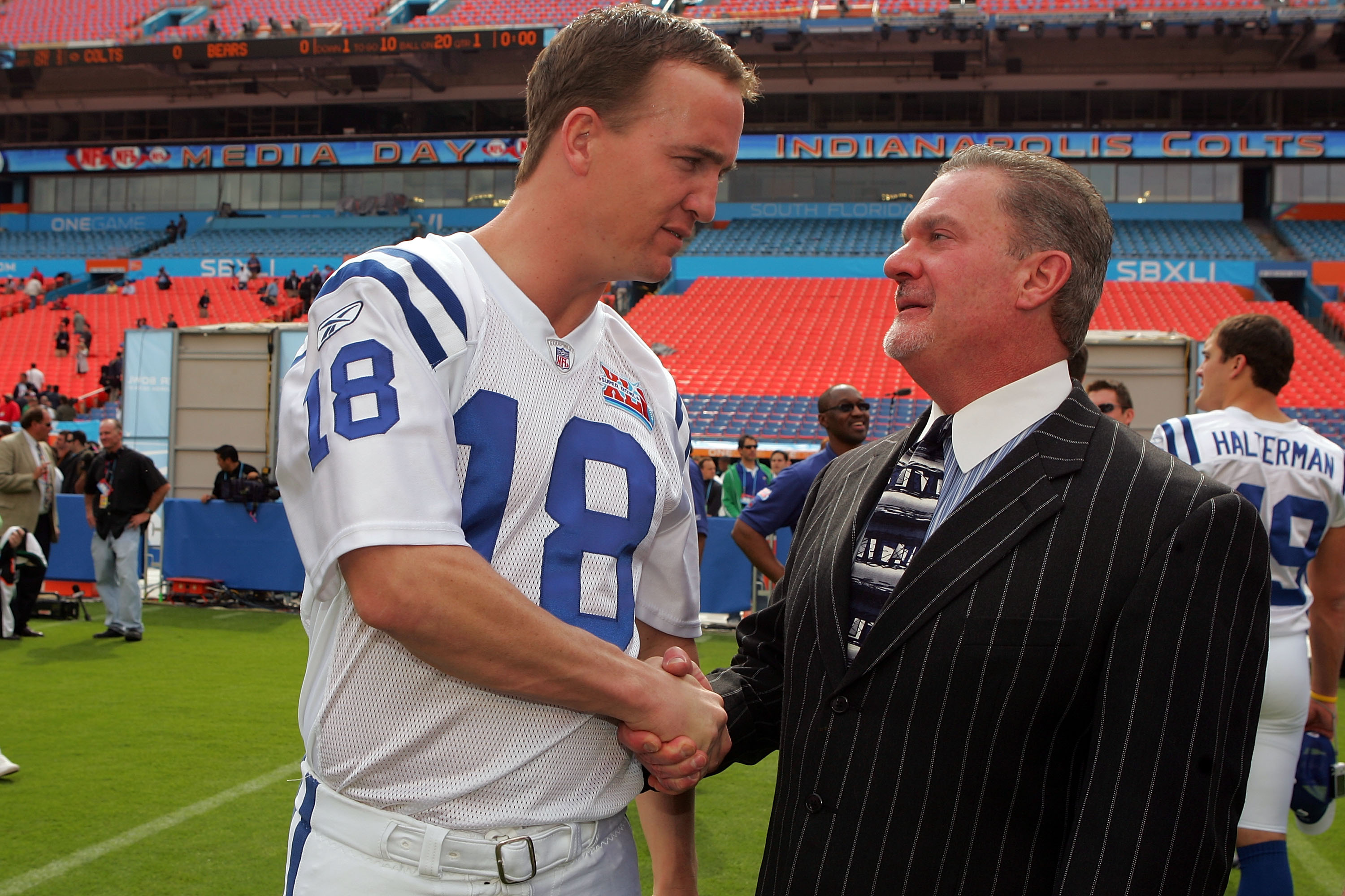 SportsCenter on X: ICYMI: Peyton Manning gets emotional as the  Indianapolis crowd welcomes him back in an opposing uniform.   / X