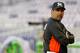MIAMI, FL - MARCH 06: Miami Marlins manager Ozzie Guillen looks on during a game against the University of Miami Hurricanes at Marlins Park on March 6, 2012 in Miami, Florida. (Photo by Mike Ehrmann/Getty Images)