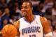 ORLANDO, FL - FEBRUARY 06: Dwight Howard #12 of the Orlando Magic smiles during the game against the Los Angeles Clippers at Amway Center on February 6, 2012 in Orlando, Florida. NOTE TO USER: User expressly acknowledges and agrees that, by downloading and or using this Photograph, user is consenting to the terms and conditions of the Getty Images License Agreement. (Photo by Sam Greenwood/Getty Images)