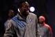 ORLANDO, FL - FEBRUARY 26: Dwight Howard #12 of the Orlando Magic and the Eastern Conference reacts during player introductions for the 2012 NBA All-Star Game at the Amway Center on February 26, 2012 in Orlando, Florida. NOTE TO USER: User expressly acknowledges and agrees that, by downloading and or using this photograph, User is consenting to the terms and conditions of the Getty Images License Agreement. (Photo by Ronald Martinez/Getty Images)